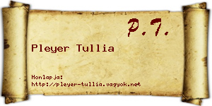 Pleyer Tullia névjegykártya
